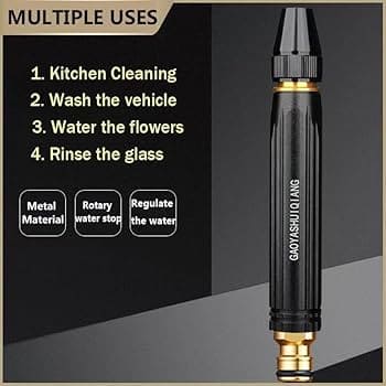 High Pressure Adjustable Water Spray Gun | Metal Body Garden & Car Wash Nozzle