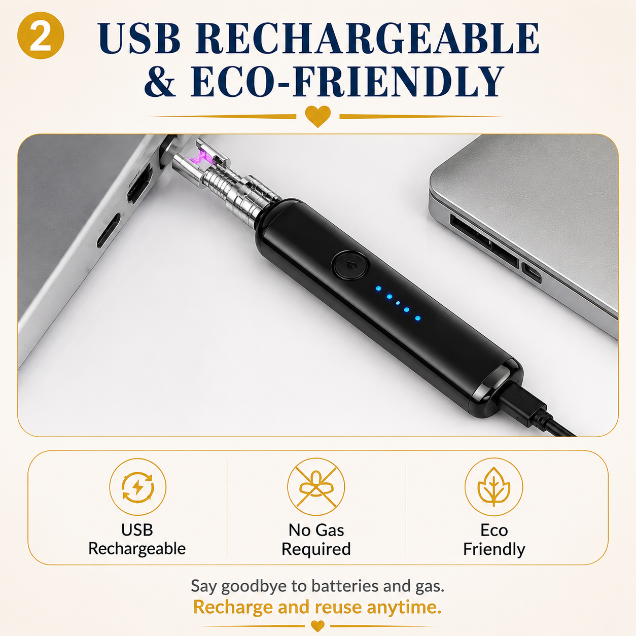 360° USB Rechargeable Electric Arc Lighter – Windproof Flexible Neck Kitchen & BBQ Lighter with Safety Lock (Random Color)