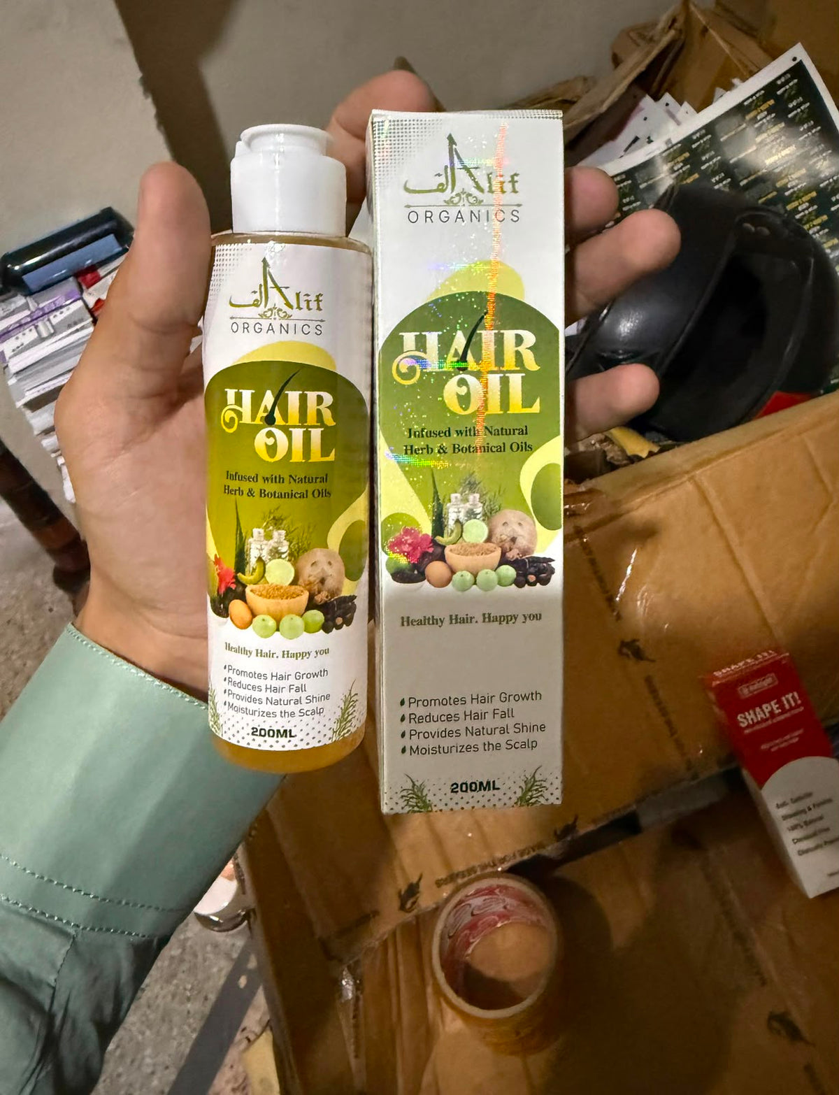 Alif Organics Natural Hair Oil 200ML | Herbal Hair Growth Oil for Hair Fall Control