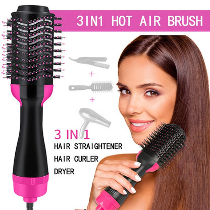 4-in-1 One Step Hot Air Brush | Hair Dryer, Straightener, Curler & Volumizer for Salon-Style Hair