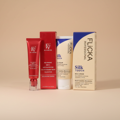 Flicka 2-in-1 Makeup Combo | Primer 60g & Foundation 30g for Smooth Flawless Finish