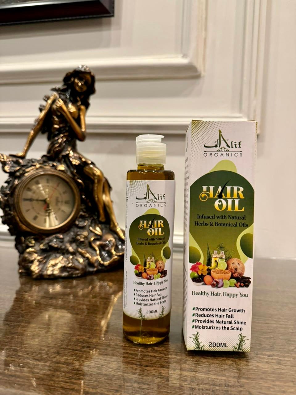 Alif Organics Natural Hair Oil 200ML | Herbal Hair Growth Oil for Hair Fall Control