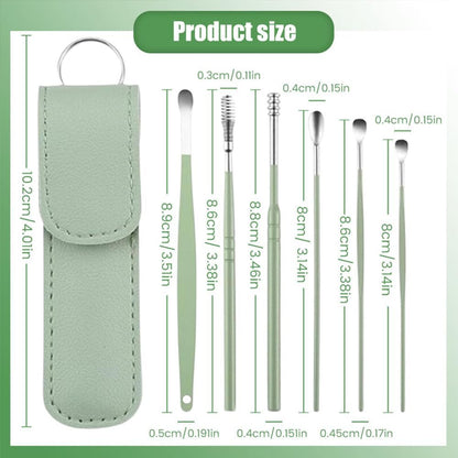 Professional Ear Cleaner Kit with PU Leather Case | Stainless Steel Earwax Removal Tools