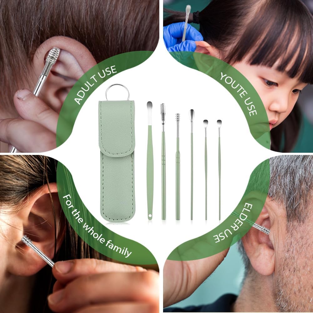 Professional Ear Cleaner Kit with PU Leather Case | Stainless Steel Earwax Removal Tools