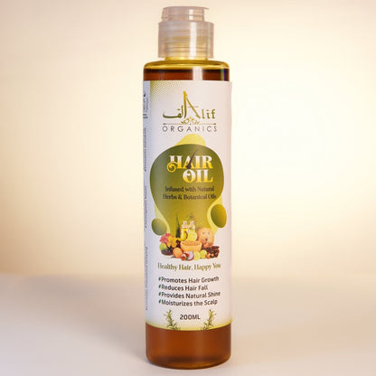 Alif Organics Natural Hair Oil 200ML | Herbal Hair Growth Oil for Hair Fall Control