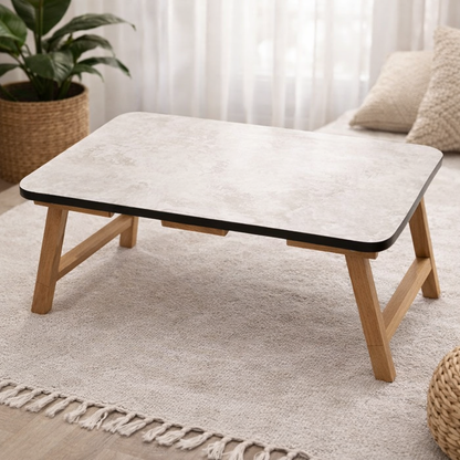 Multi-Purpose Wooden Folding Table | Portable Laptop Lap Desk for Study, Reading & Bed Use