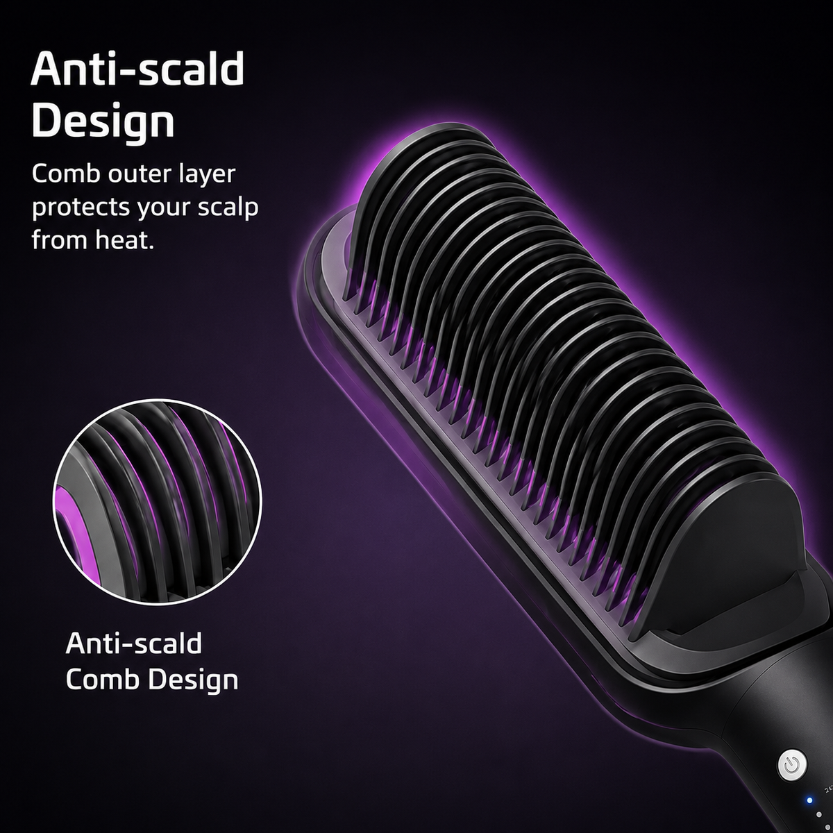 HQT-909B 2-in-1 Electric Hair Straightening & Curling Comb Brush | Professional Hair Styler (Random Color)