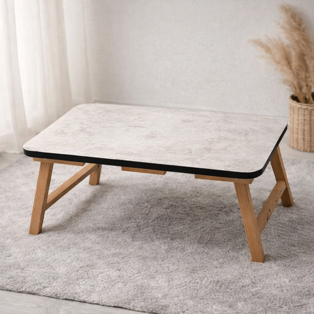 Multi-Purpose Wooden Folding Table | Portable Laptop Lap Desk for Study, Reading & Bed Use