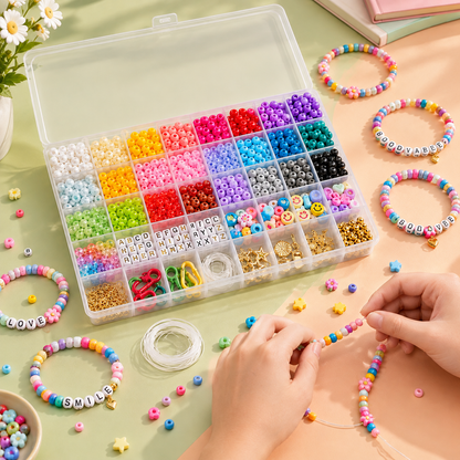 4000PCS Pony Beads Friendship Bracelet Making Kit
