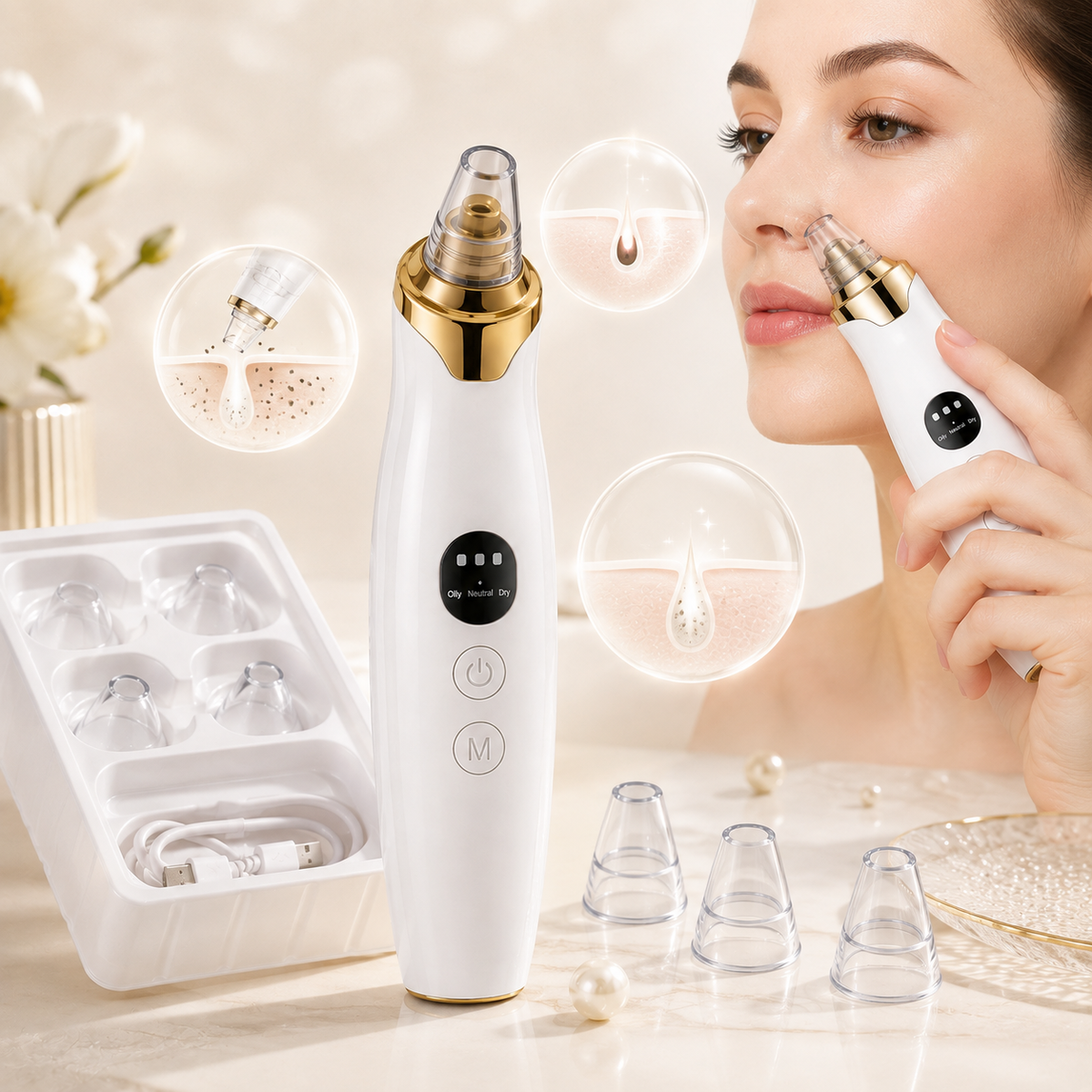 Electric Blackhead Remover – At-Home Pore Cleaning Beauty Tool