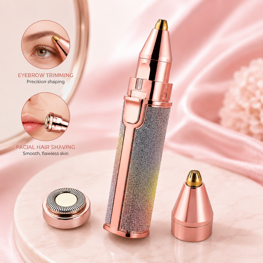 2-in-1 Electric Eyebrow Trimmer & Facial Hair Remover – Rechargeable Beauty Shaver for Women