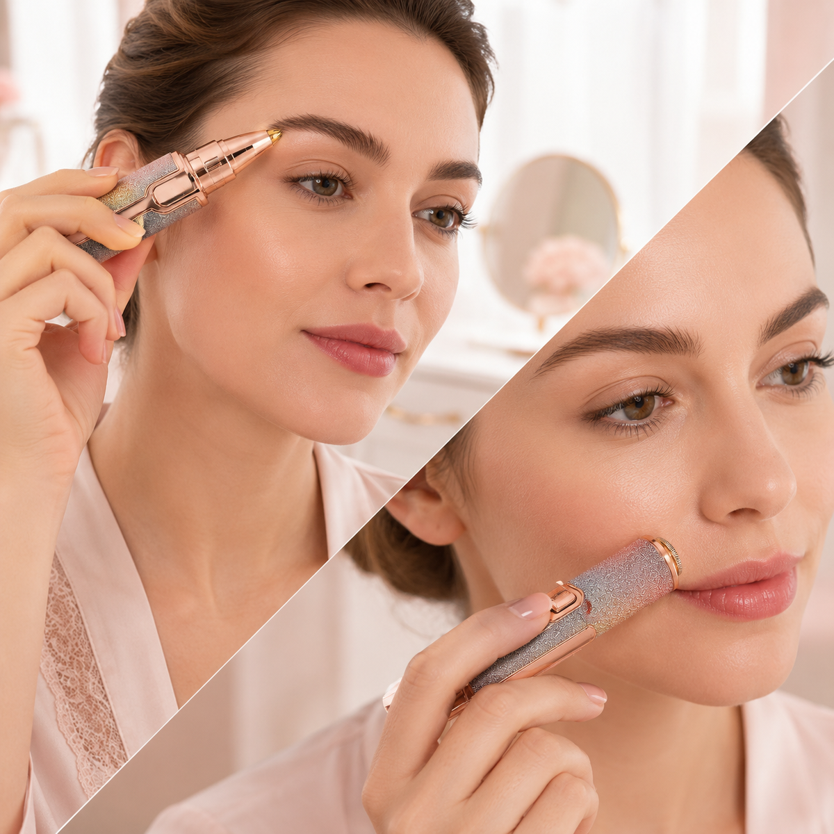 2-in-1 Electric Eyebrow Trimmer & Facial Hair Remover – Rechargeable Beauty Shaver for Women