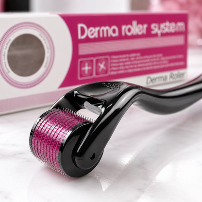 Titanium Needles Derma Roller 0.5mm – Skincare & Beauty Tool with Protective Box
