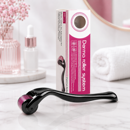 Titanium Needles Derma Roller 0.5mm – Skincare & Beauty Tool with Protective Box