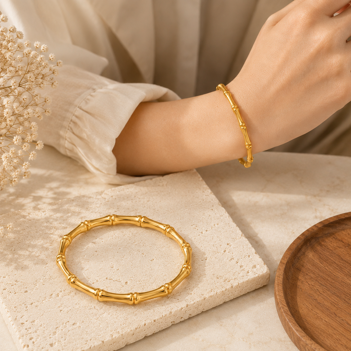 Bamboo Trending Korean Bangle – Stylish Wrist Jewelry for Everyday Wear