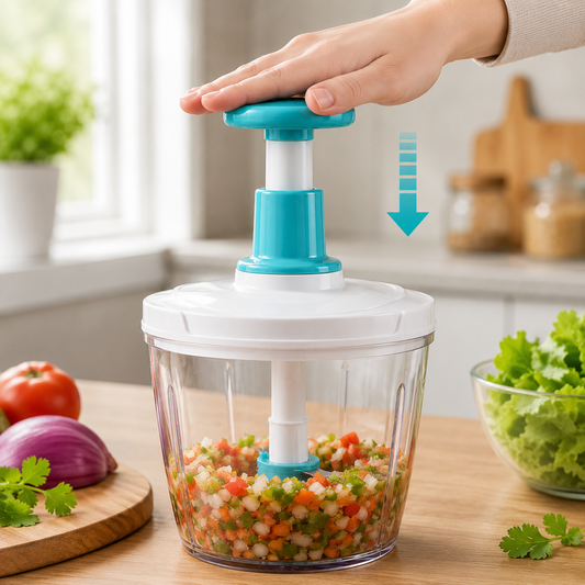 1.5L Push Chopper – Manual Hand Press Food Chopper for Kitchen | Multipurpose Vegetable & Food Cutter