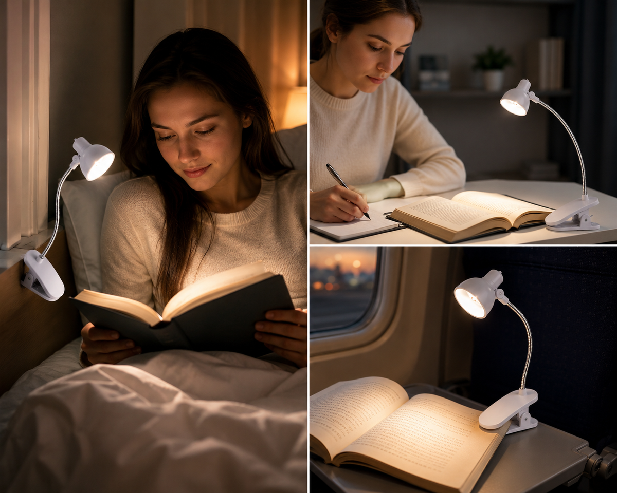 Portable LED Reading Lamp With Clip – Flexible Book Light