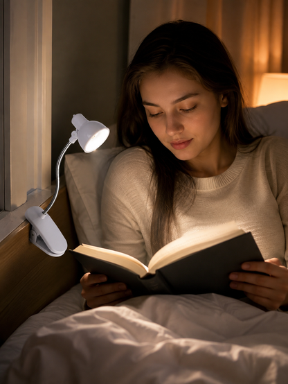 Portable LED Reading Lamp With Clip – Flexible Book Light
