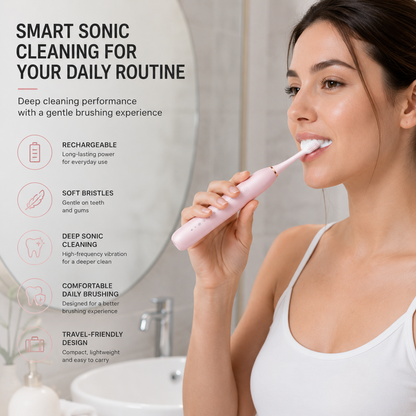 Electric Sonic Toothbrush – Rechargeable Deep Cleaning & Gentle Care