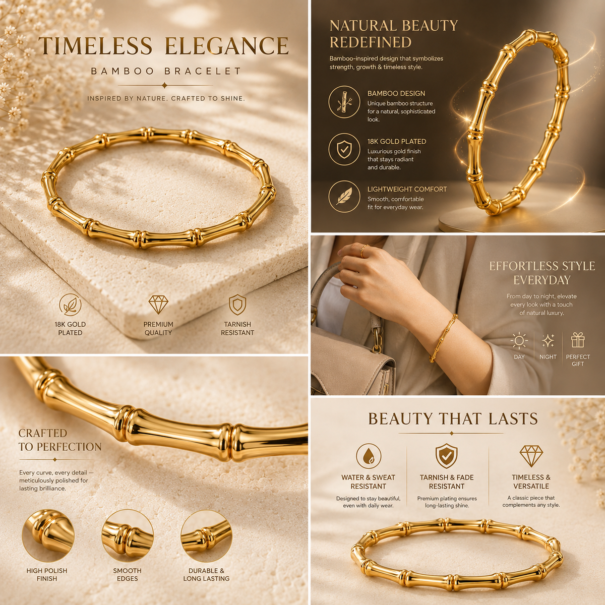 Bamboo Trending Korean Bangle – Stylish Wrist Jewelry for Everyday Wear