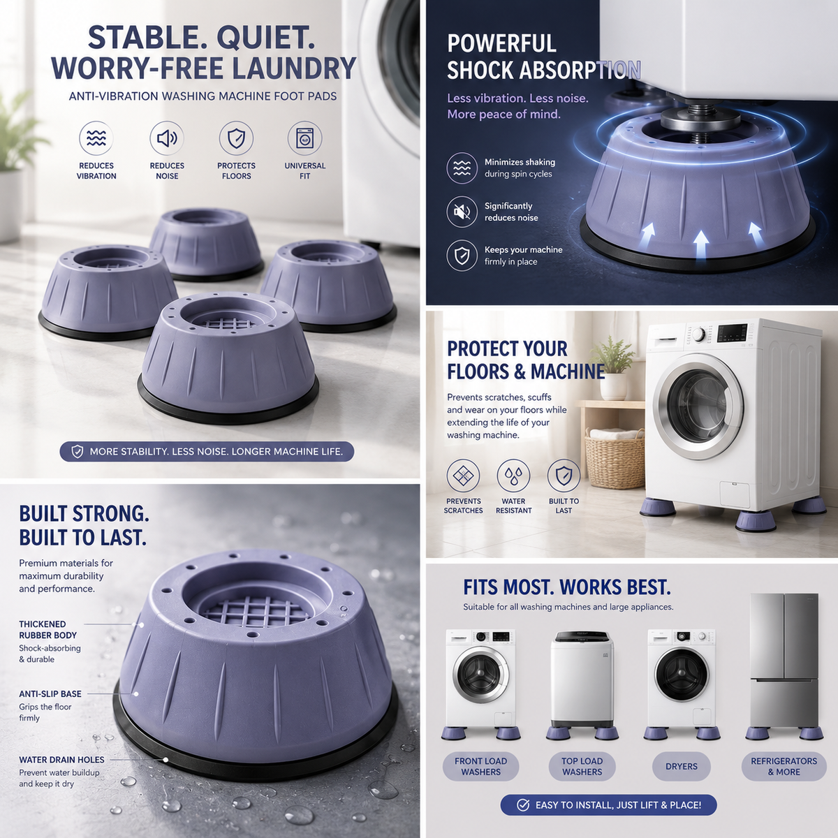 Washing Machine Anti-Vibration Pads – Set of 4