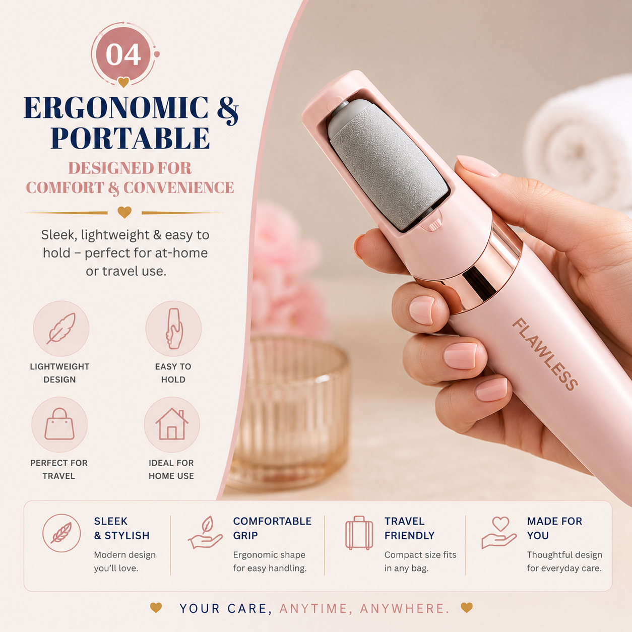 Rechargeable Electric Pedi Foot File – Callus Remover for Soft & Smooth Feet