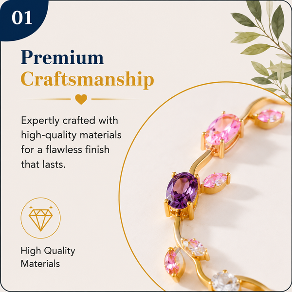 Tulip Bracelet for Women – Premium Stainless Steel Elegant Green Bracelet (Without Box)