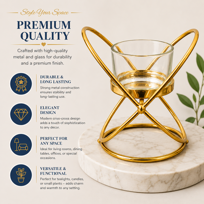 Elegant Black Metal Candle Holder – Decorative Candle Stand for Home & Table Décor (9 × 8 × 11cm)