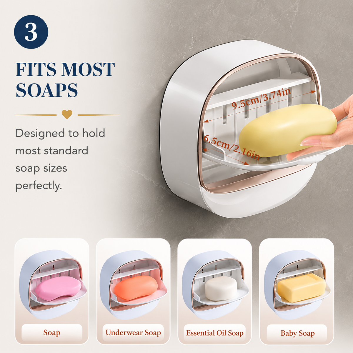 Wall Mounted Soap Holder – Punch-Free Self-Draining Soap Box for Bathroom & Kitchen (Random Color)