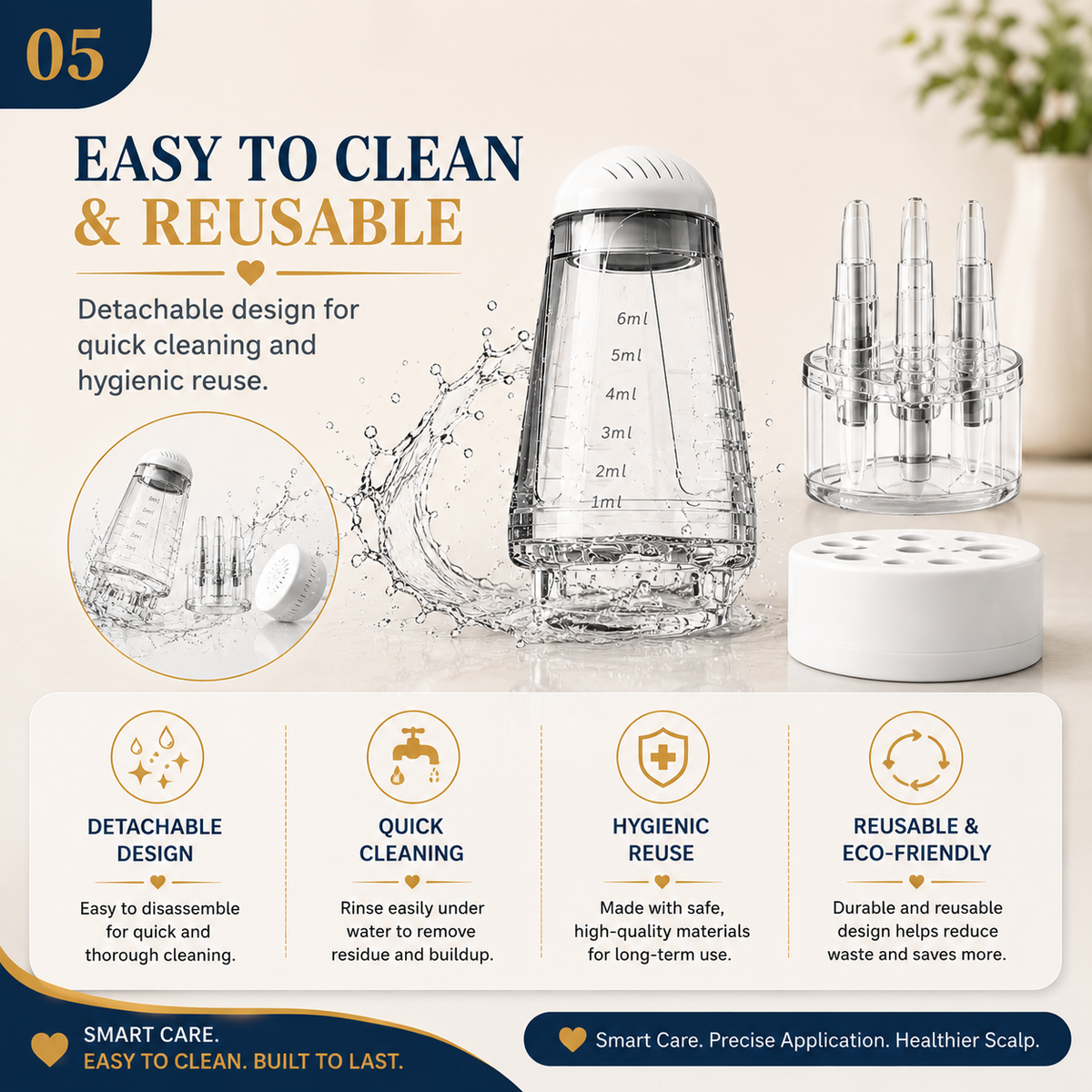 Portable Mini Hair Oil Applicator Comb 6ml – Scalp Hair Oil Applicator Bottle for Precise Oiling