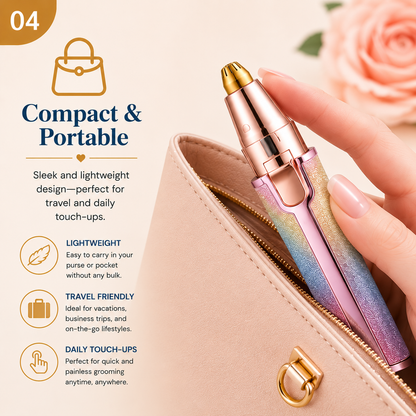 2-in-1 Flawless Eyebrow Trimmer for Women – USB Rechargeable Eyebrow & Upper Lip Hair Remover with Cleaning Brush