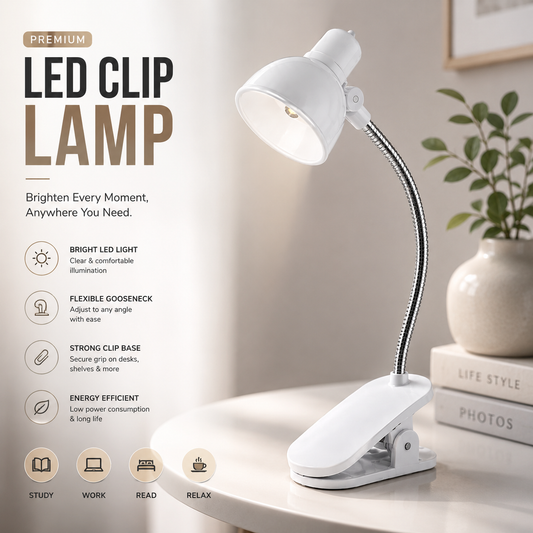 Portable LED Reading Lamp With Clip – Flexible Book Light