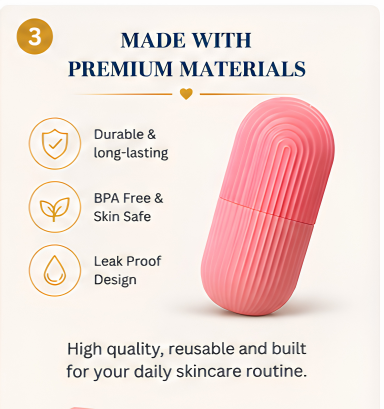 Face Ice Roller for Skin Glow, Pore Tightening &amp; Facial Massage – Reusable Facial Ice Treatment (Random Color)