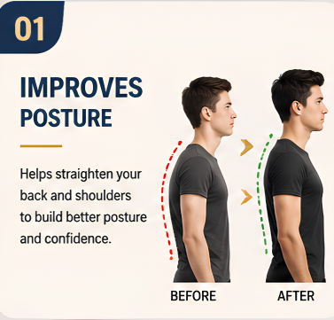 Adjustable Magnetic Posture Corrector Back Brace Support Belt – Upper Back & Shoulder Support (Standard Size)