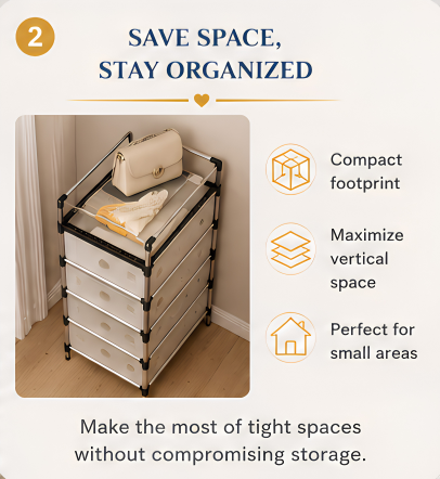 5 Layer Stainless Steel Shoe Rack – Space Saving Multi-Tier Shoe Organizer for Home