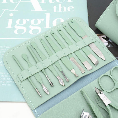 16-in-1 Stainless Steel Manicure & Pedicure Nail Care Kit | Nail Clipper Set with Ear Spoon (Random Color)