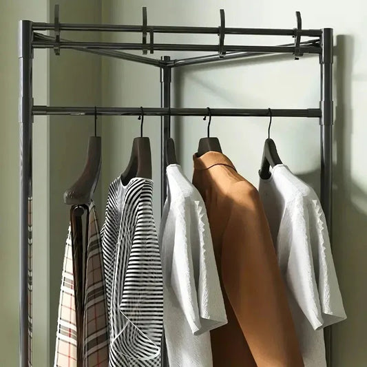 Multifunctional Corner Coat Rack | 3-Layer Nail-Free Space-Saving Storage Organizer (Random Color)