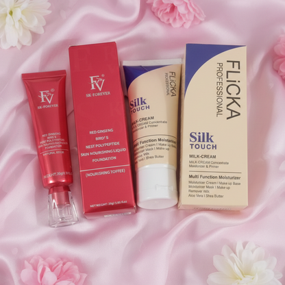 Flicka 2-in-1 Makeup Combo | Primer 60g & Foundation 30g for Smooth Flawless Finish