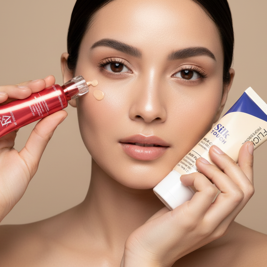 Flicka 2-in-1 Makeup Combo | Primer 60g & Foundation 30g for Smooth Flawless Finish