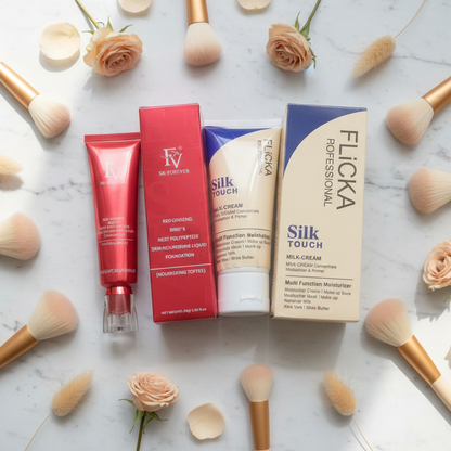 Flicka 2-in-1 Makeup Combo | Primer 60g & Foundation 30g for Smooth Flawless Finish